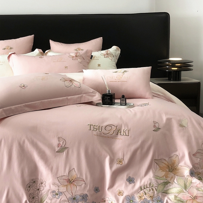 【新款】爆款春夏优雅刺绣款--摩尔花园-粉