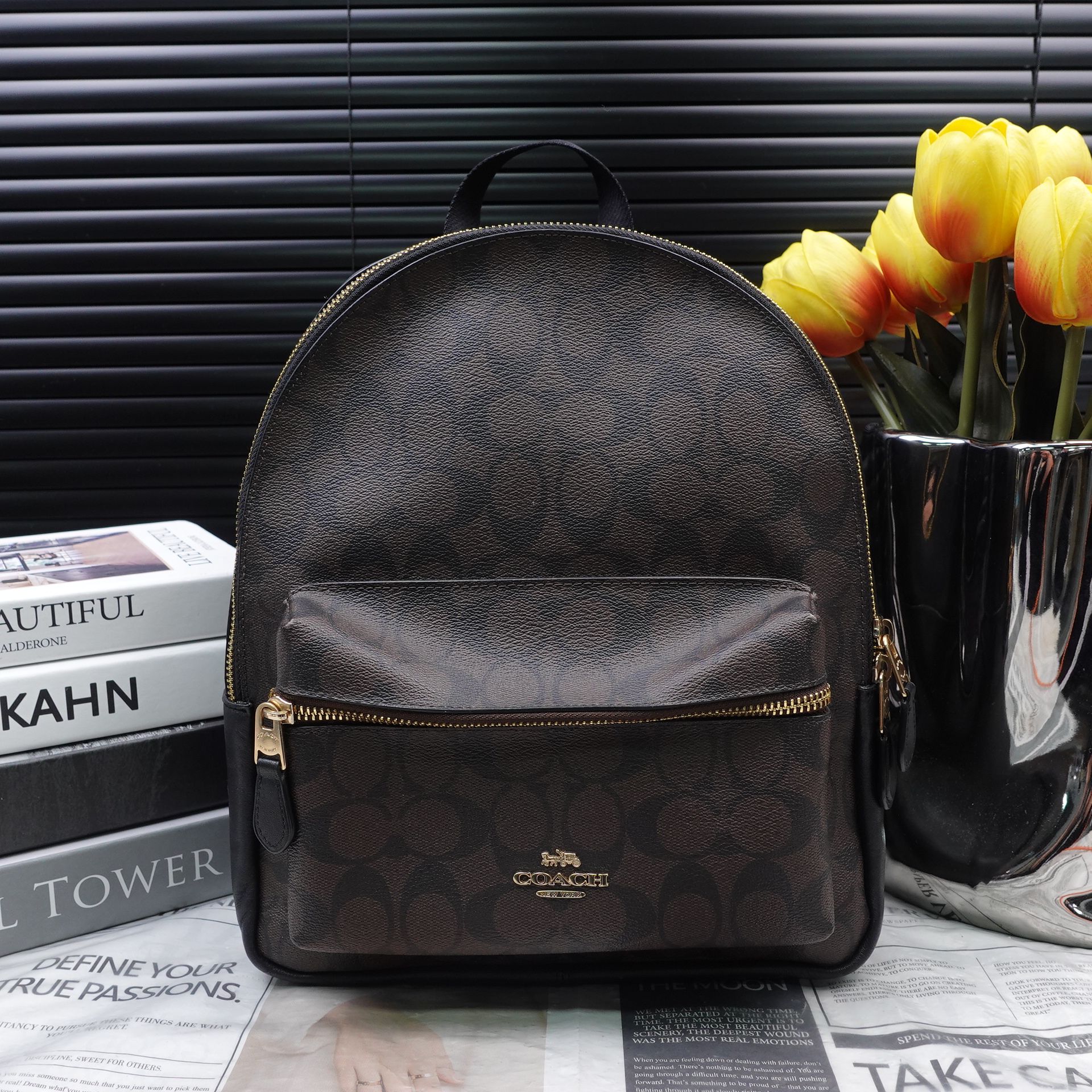 95新 COACH/蔻驰 双肩包/T10340956