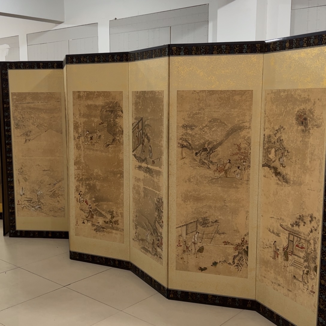 绘画屏风框画茶空间设计
