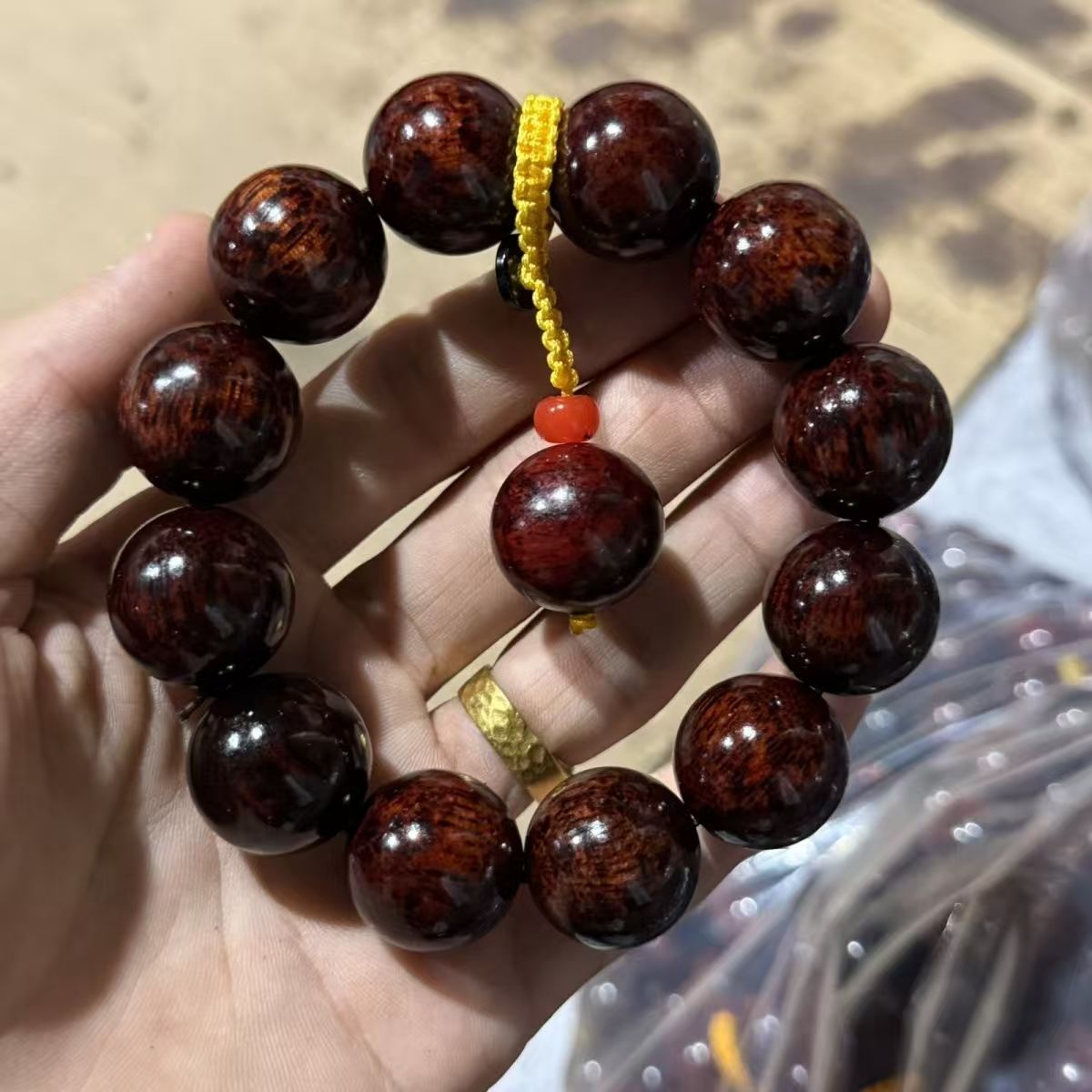 【半价抢】紫油梨老料男士文玩手串根雕木艺2.0