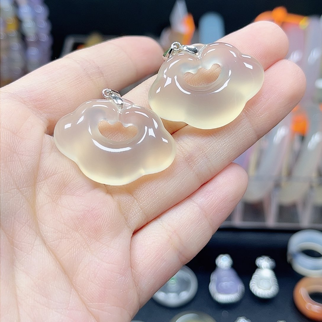 玛瑙/玉髓颈饰银S925镶嵌美*