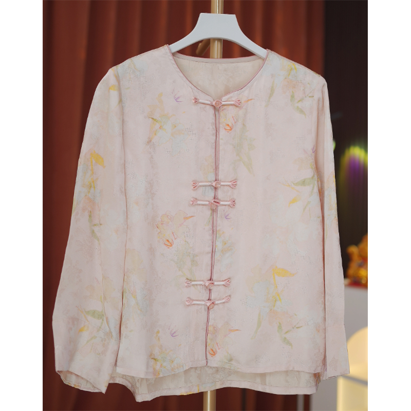 0107-嫣波-夏季正肩圆领古风盘扣新中式百搭减龄遮肉上衣外套