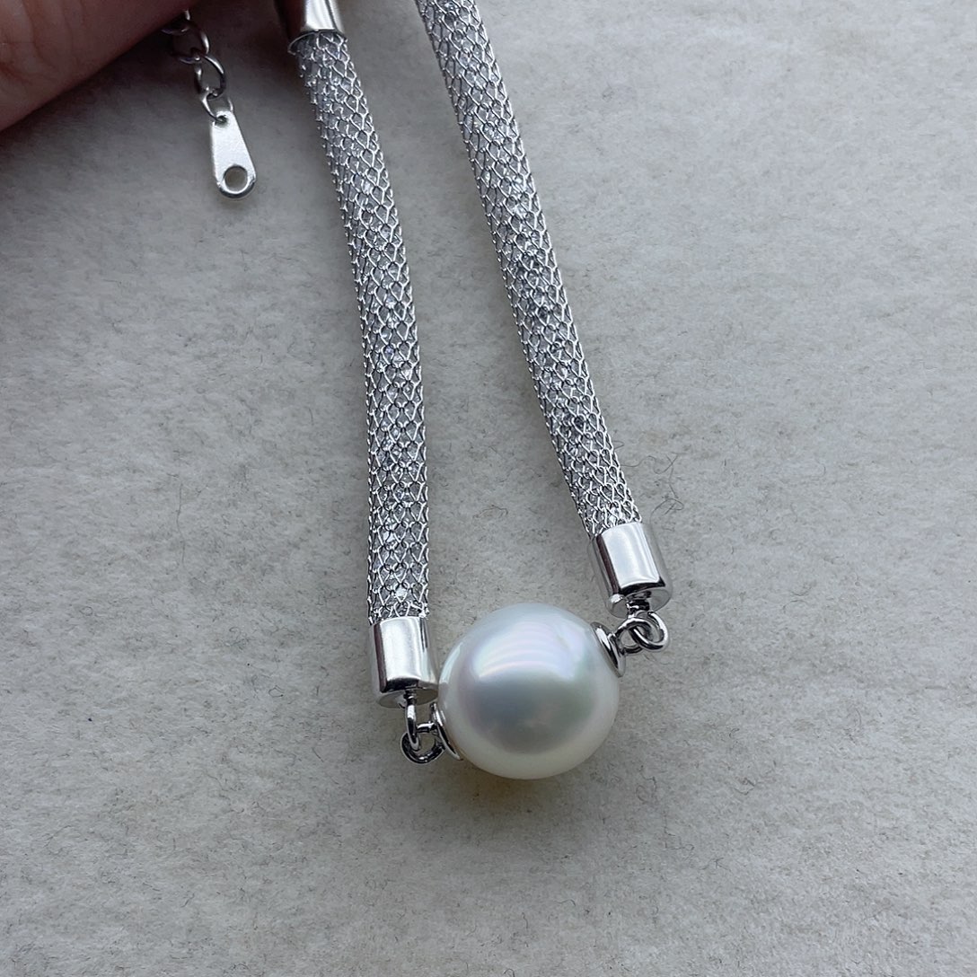 银S925镶嵌海水珍珠手链88