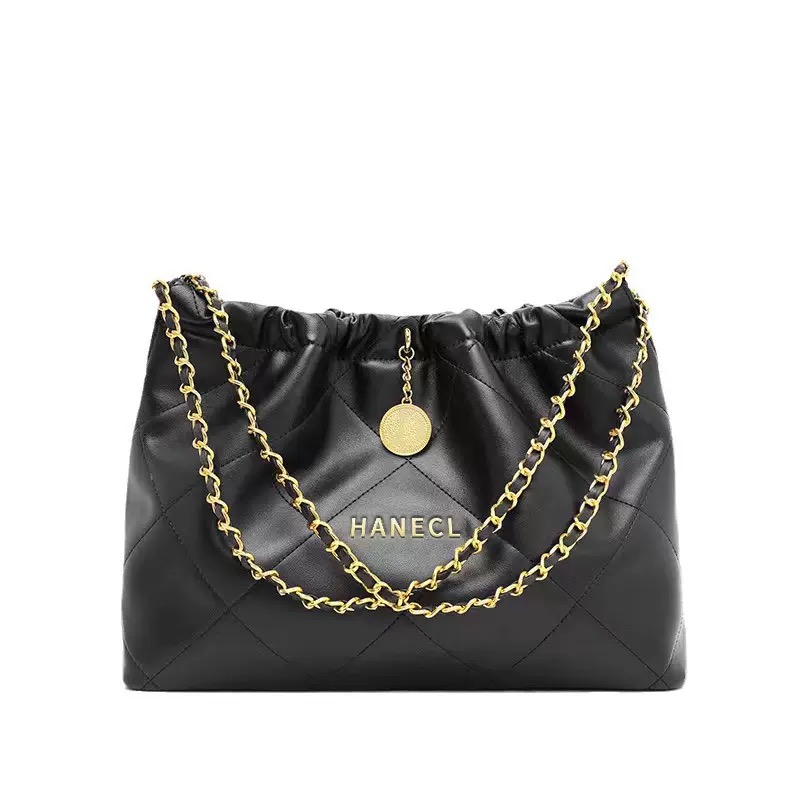 时尚潮流托特包单根磁扣单肩包菱格中号轻奢时尚百搭2025秋冬新款