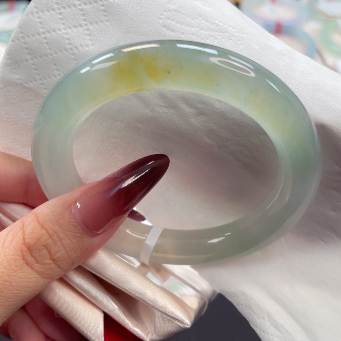 未镶嵌手镯翡翠28号54高冰通透流金岁月