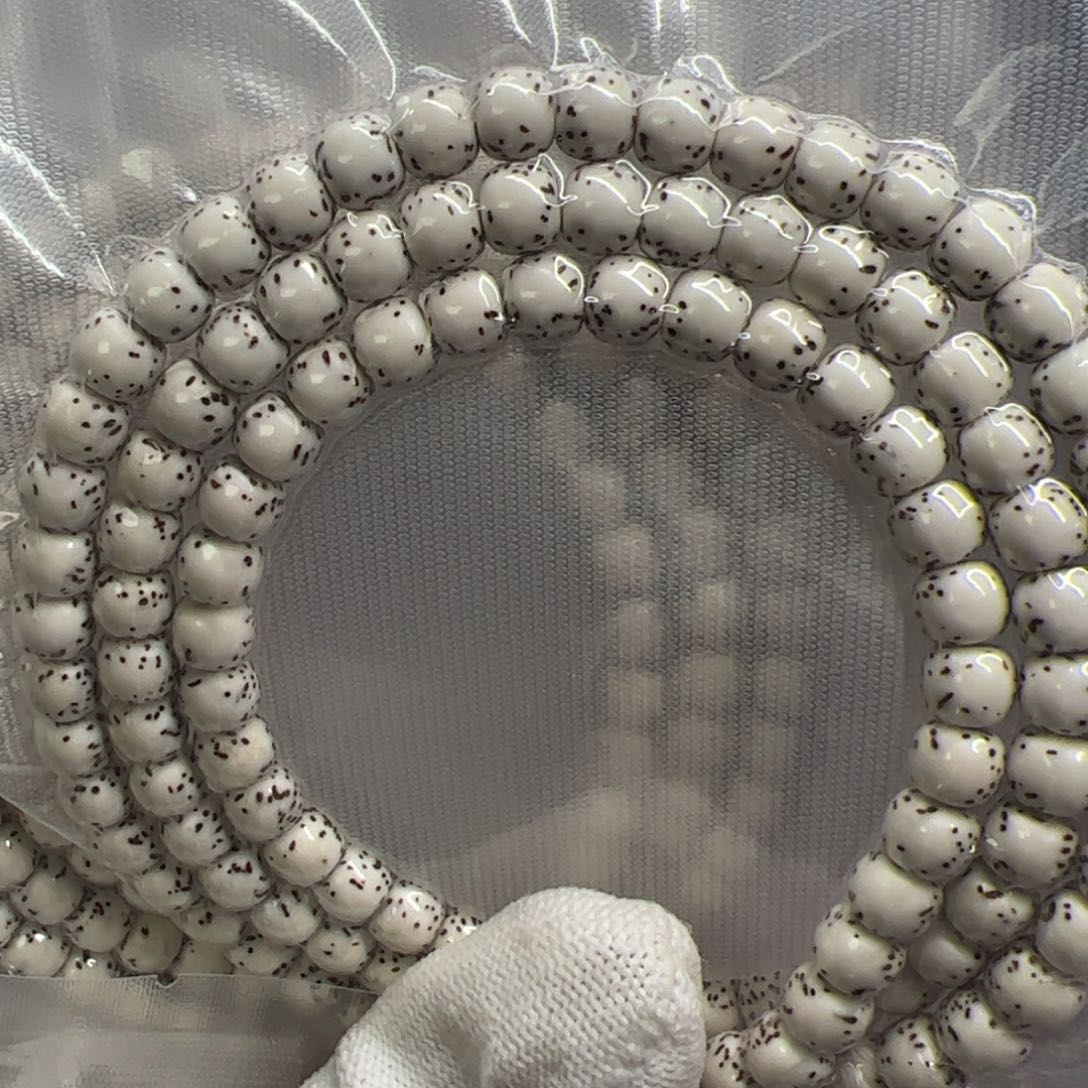 星月菩提手串原生态河豚半壁留白76