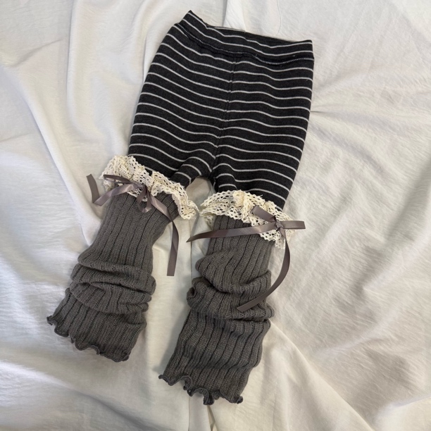 女童冬季加绒加厚蝴蝶结堆堆百搭打底裤