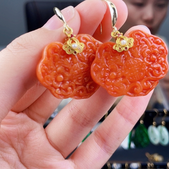 翡翠耳饰未镶嵌饰品