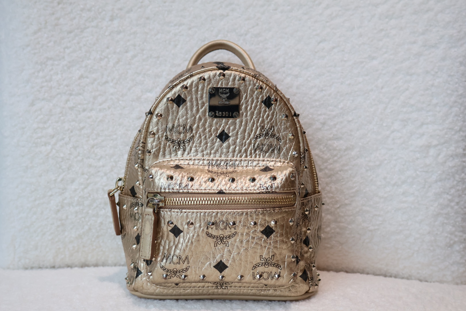 95新 MCM 奢品阁/MCM金色/mini双肩包
