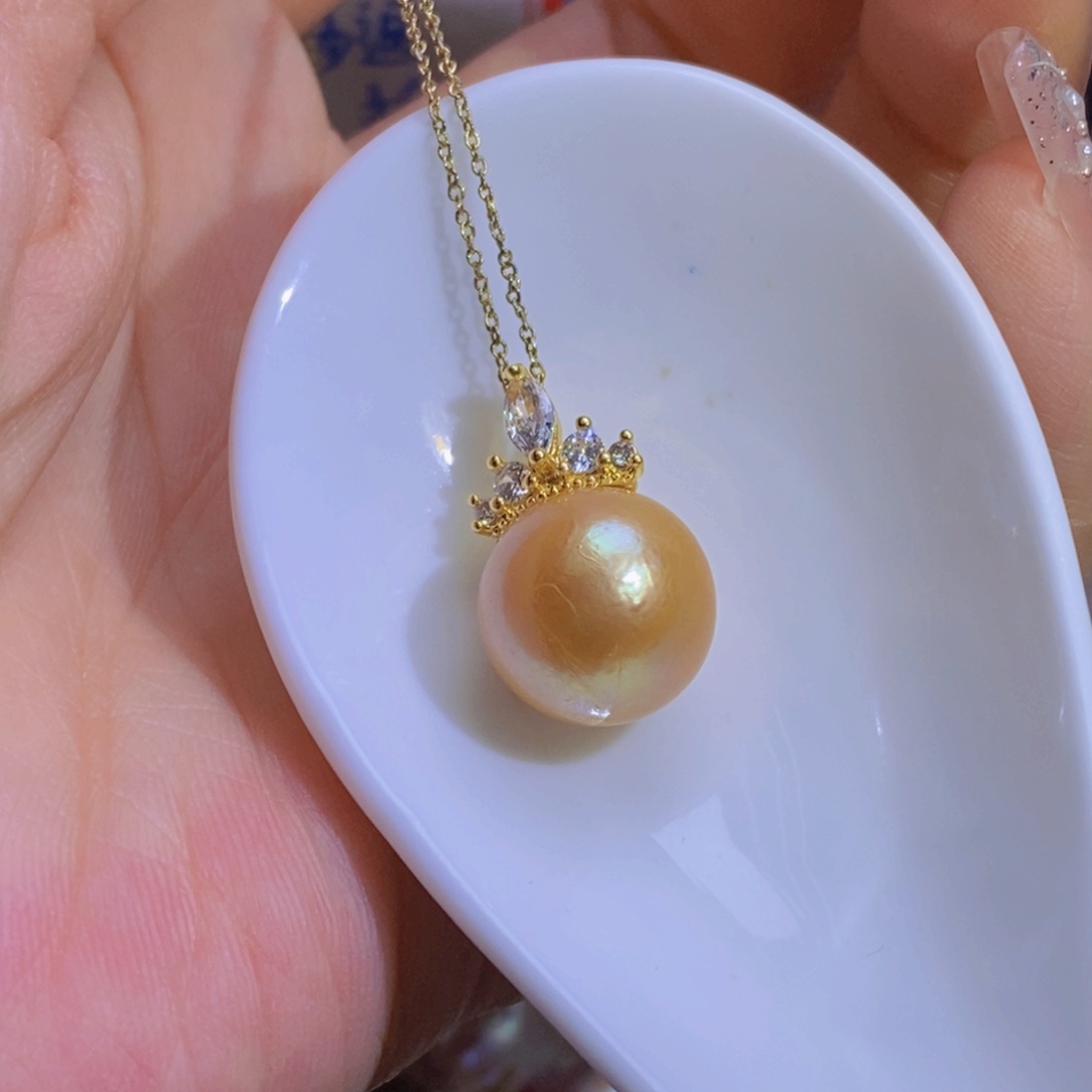 银S925镶嵌淡水珍珠微瑕