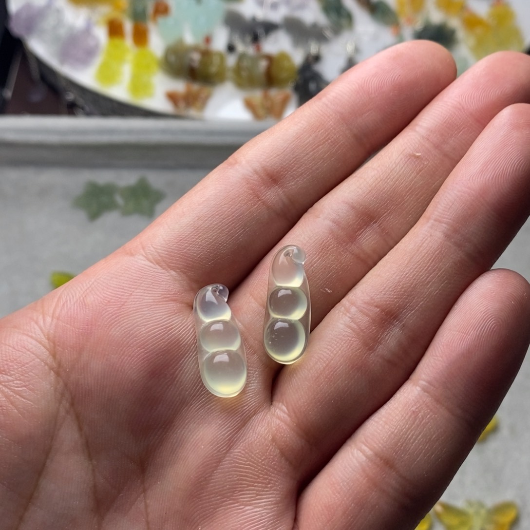 蛇纹石玉合金耳饰/颈饰