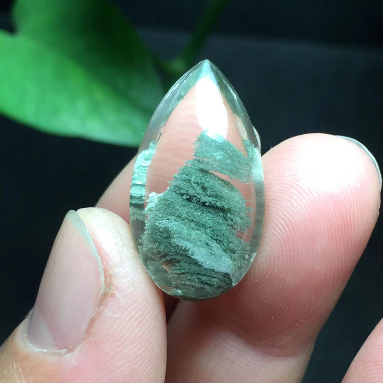 巴西绿幽灵千层金字塔水滴吊坠手机坠钥匙扣包挂女款一物一图