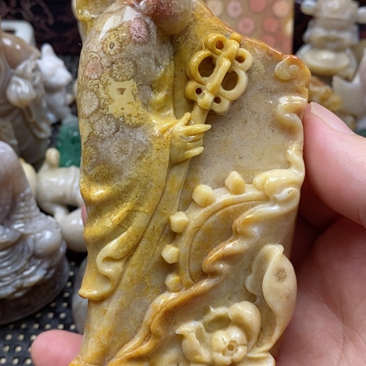 硅化珊瑚（珊瑚玉）颈饰未镶嵌