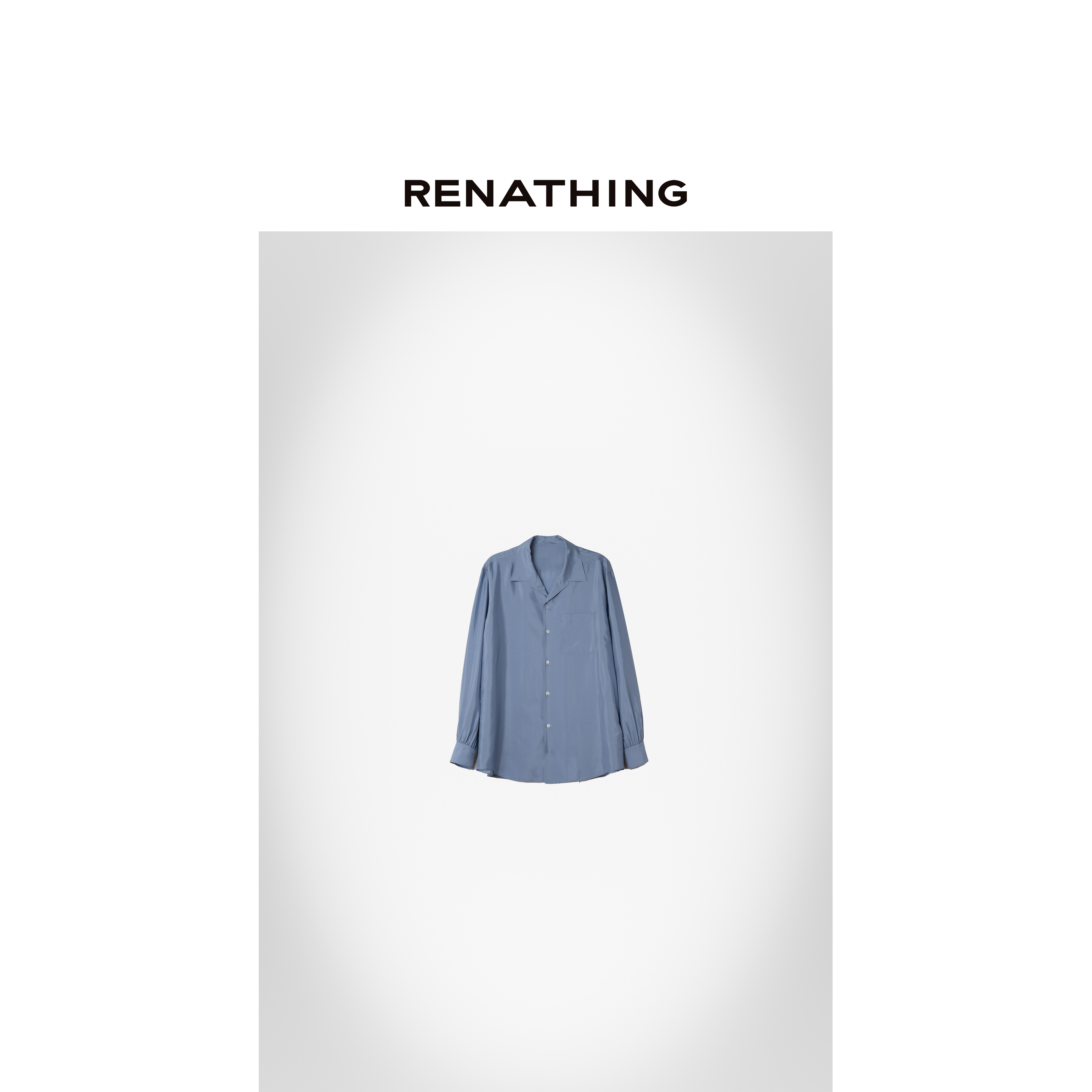 【RENATHING】光泽皱感丝质衬衫