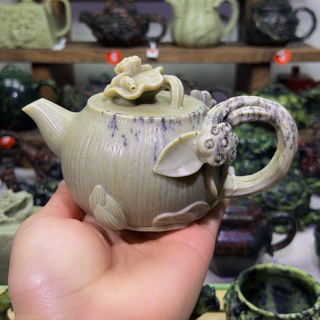 石材冰碛玉精品壶200cc