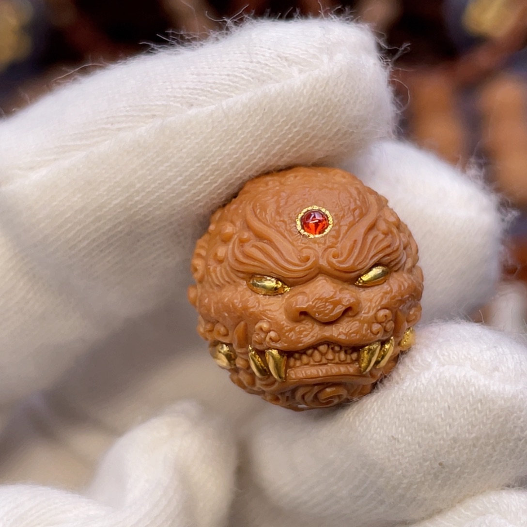 吊坠猴头核桃满工万福唐狮