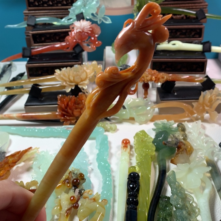 蛇纹石玉发簪未镶嵌