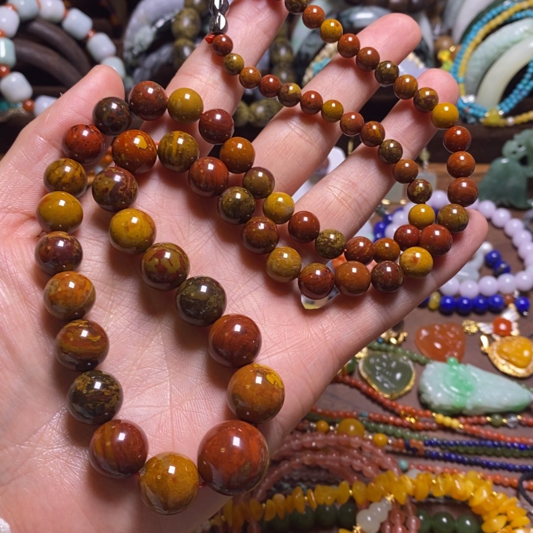 玛瑙/玉髓未镶嵌项链战国红塔链