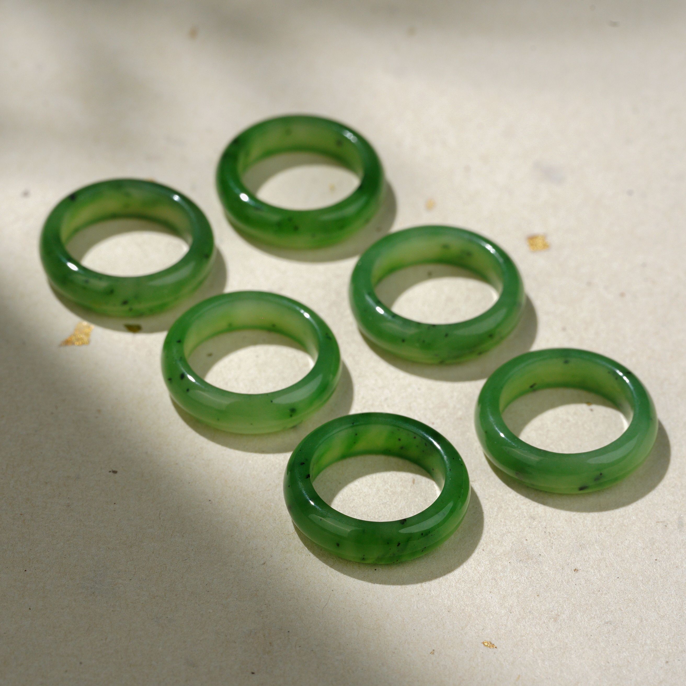 闻幸和田玉碧玉戒指猕猴桃新中式（多样性发其一）