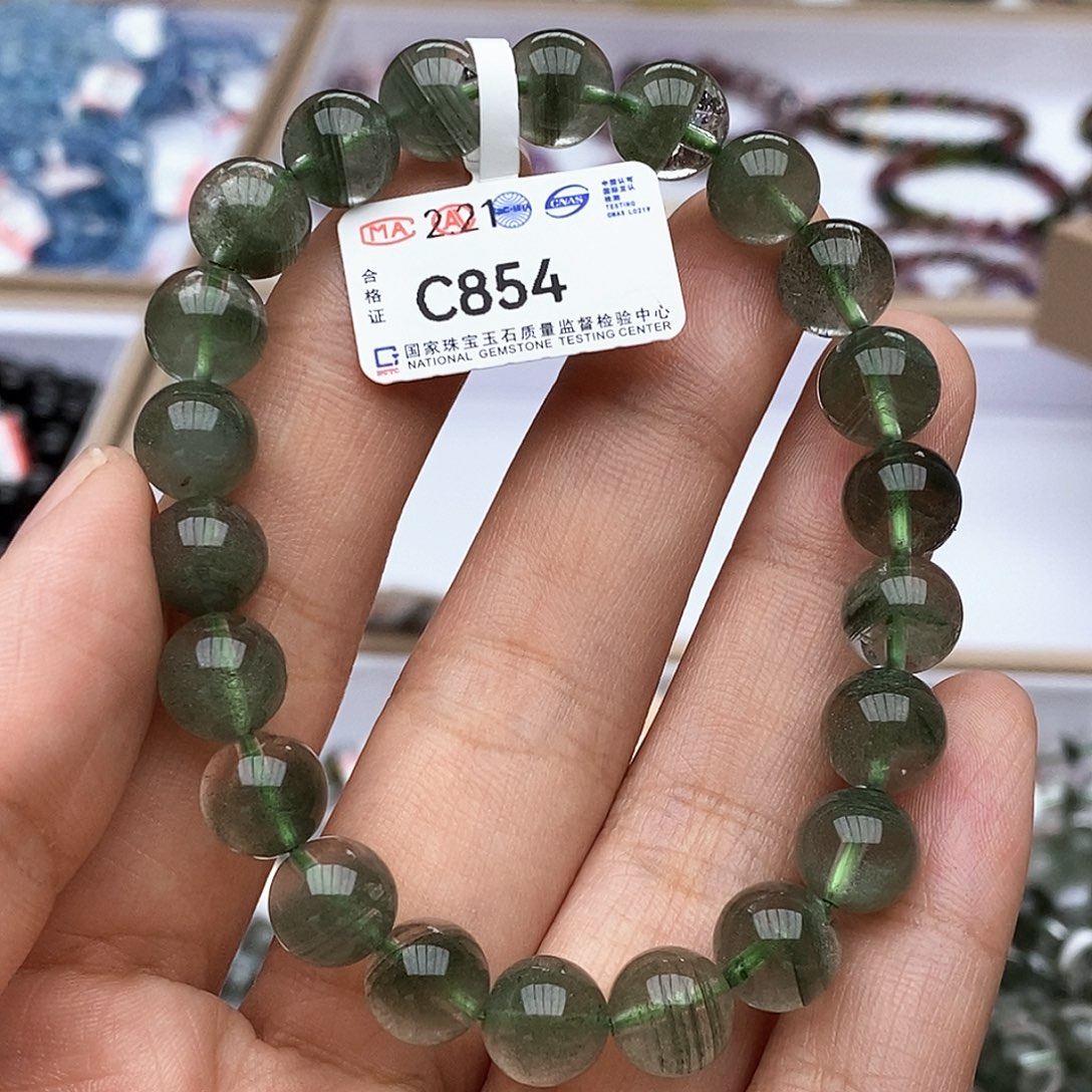 水晶手链未镶嵌?**?C854绿幽灵满天星
