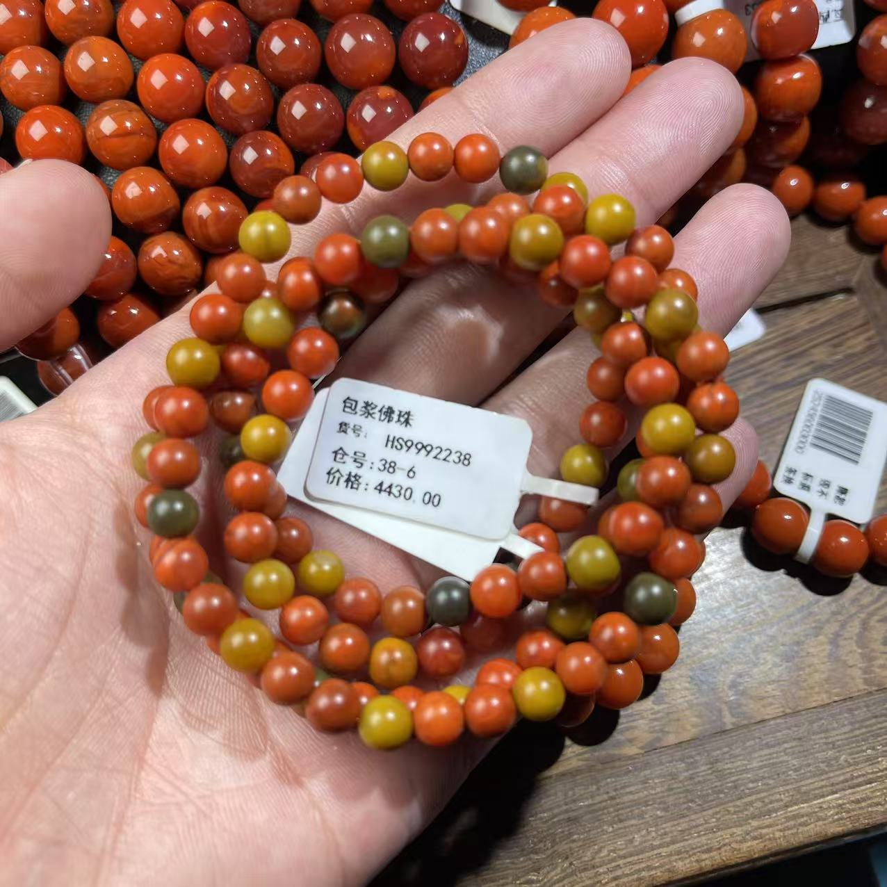 原矿南红包浆佛珠108颗6mm238款无胶裂长链福禄寿南红多圈手串