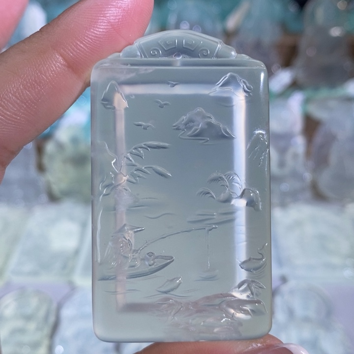 岫玉颈饰未镶嵌吊坠