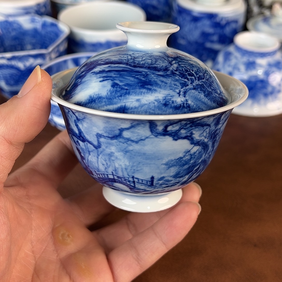 短***夏瓷片景德镇全手工手绘陶瓷