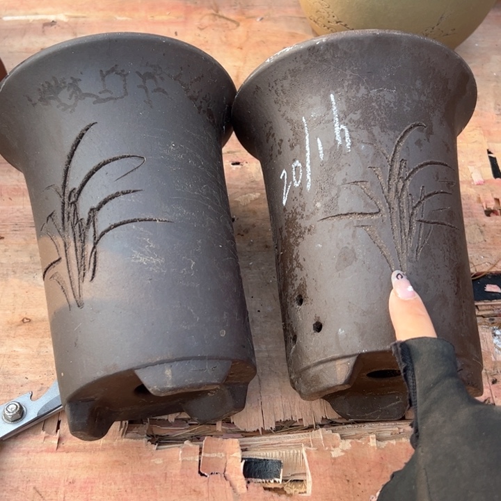 红陶紫砂兰花盆微瑕