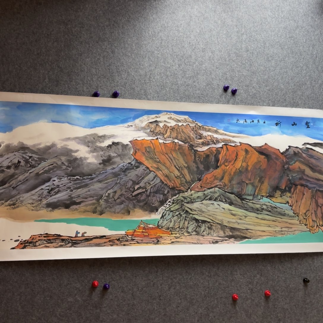 国画国画李海涛山水画芯6尺