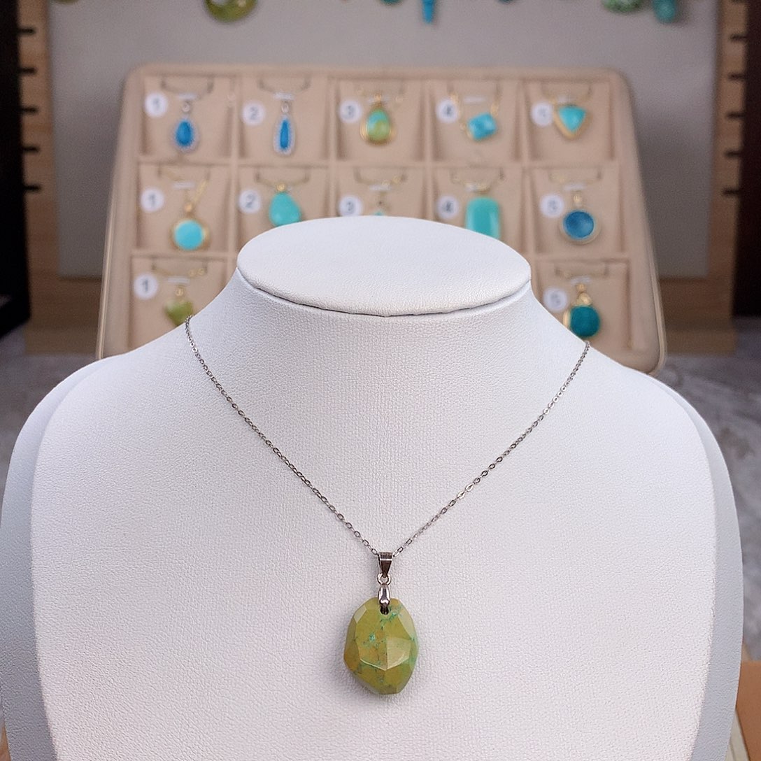 绿松石颈饰银S925镶嵌