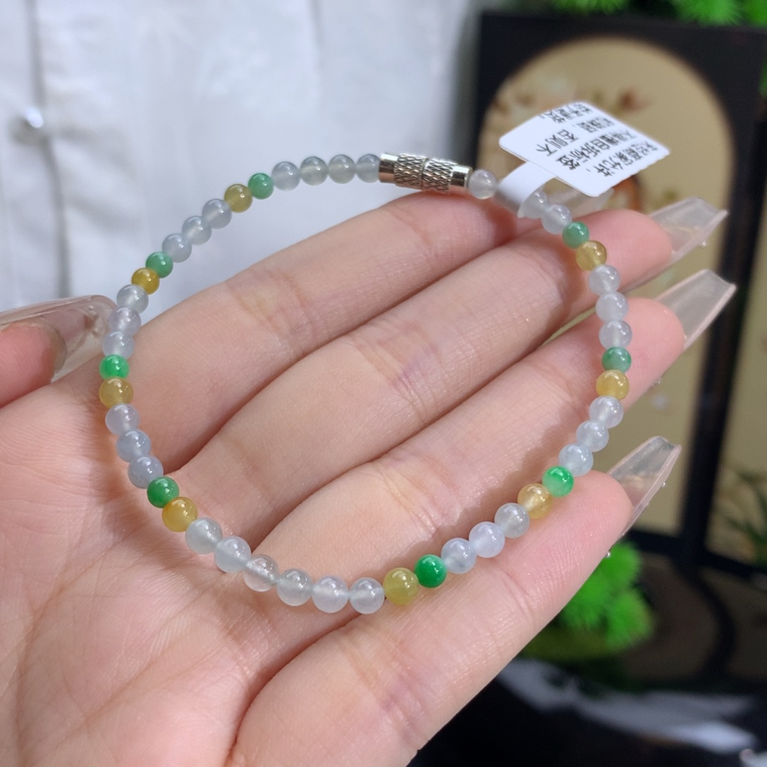 翡翠颈饰未镶嵌卡3.7冰胶多宝