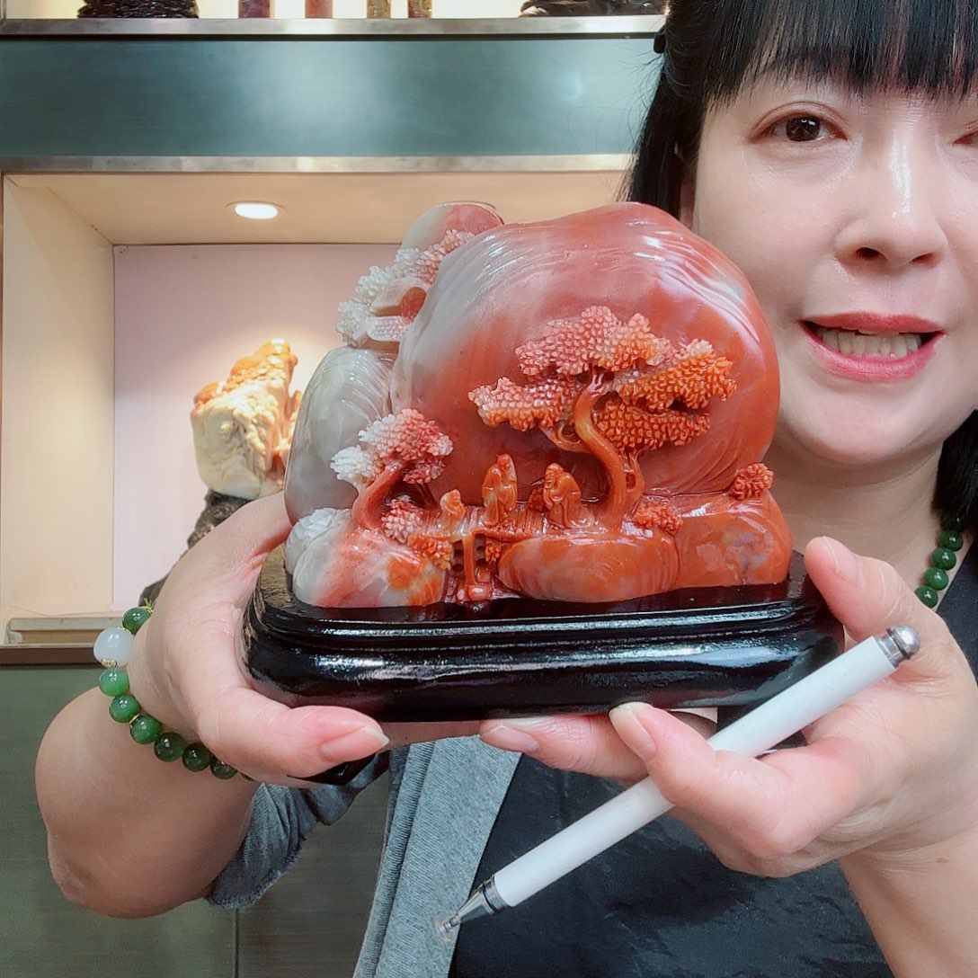 寿山石风**旗寿山石摆件