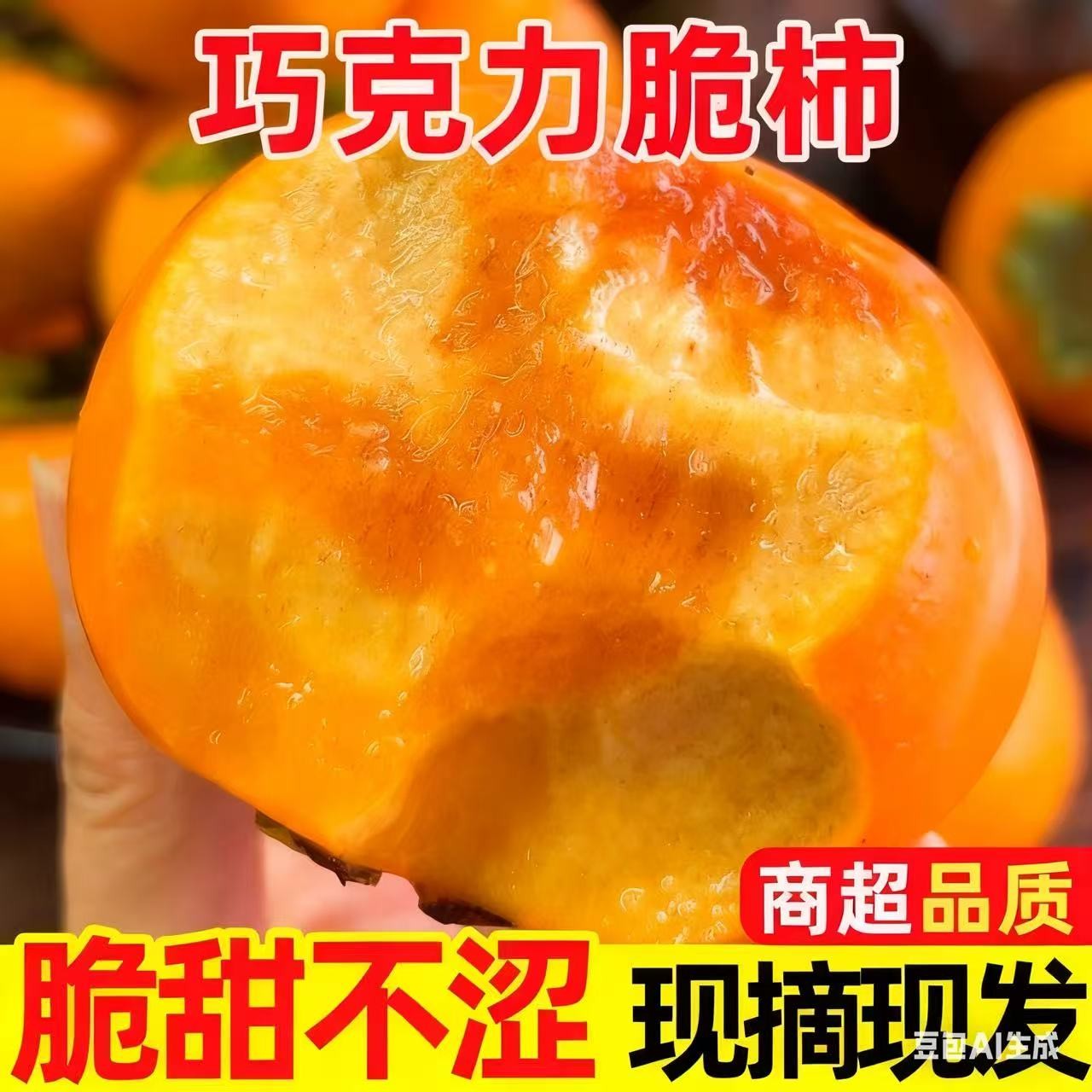 【带箱5斤】山西正宗巧克力脆柿甜脆柿子应季水果现摘