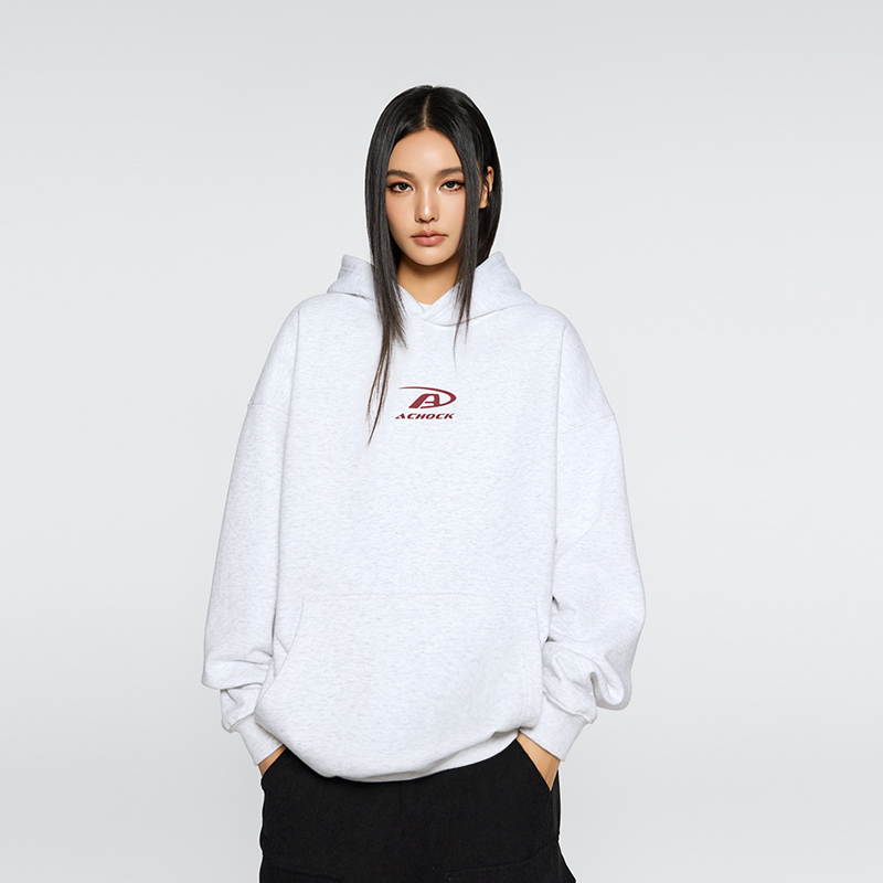 【Achock官方店】美式重磅小logo简约加绒卫衣情侣连帽上衣秋冬潮