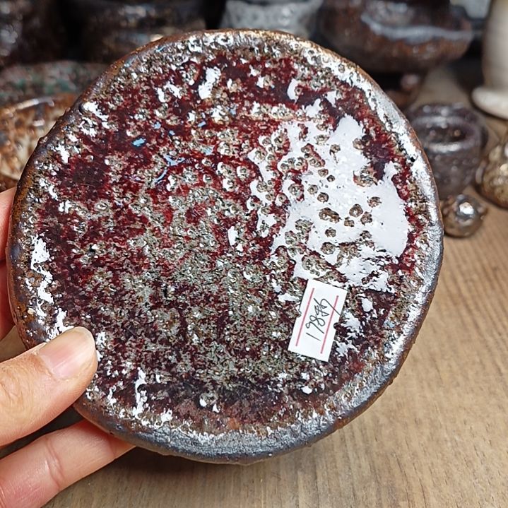 志野柴烧手捏壶承硝**漫