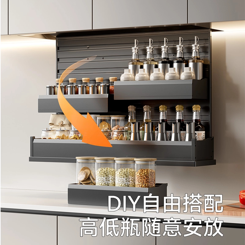 电动吊柜垂直升降机语音触摸控制下拉自动调味厨房拉篮橱柜抽屉式