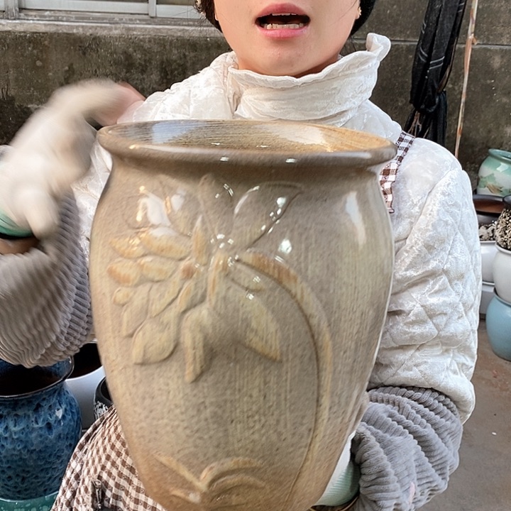 紫砂花盆正品口20高25