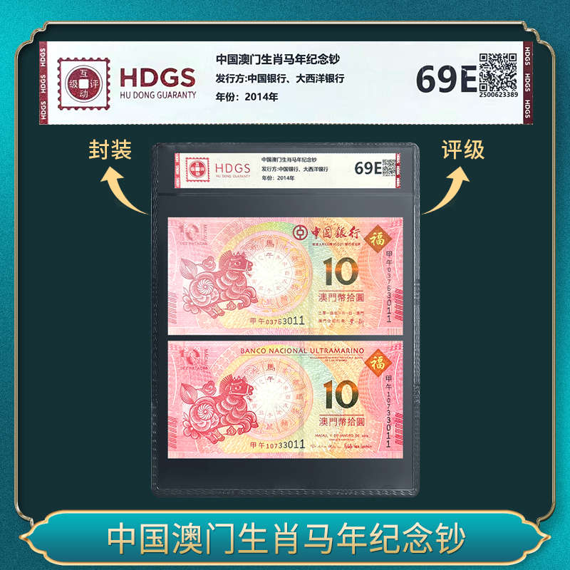 2014年澳门生肖马年贺岁纪念对钞