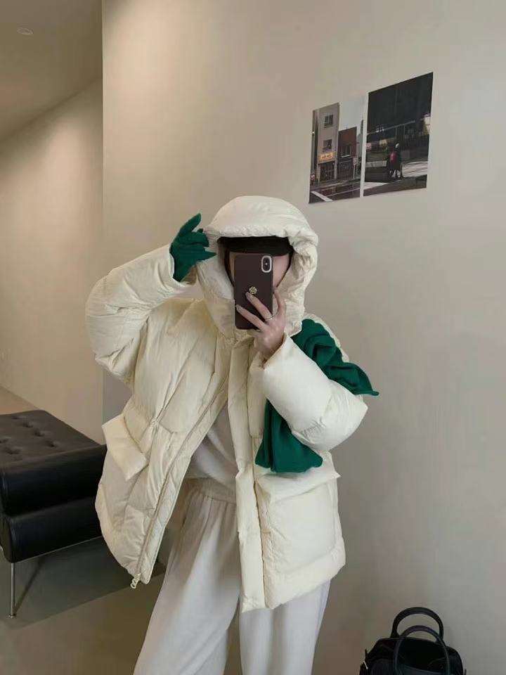 格调美美 88908冬季新款糖果色抽绳泡芙蓬松加厚羽绒服洋气