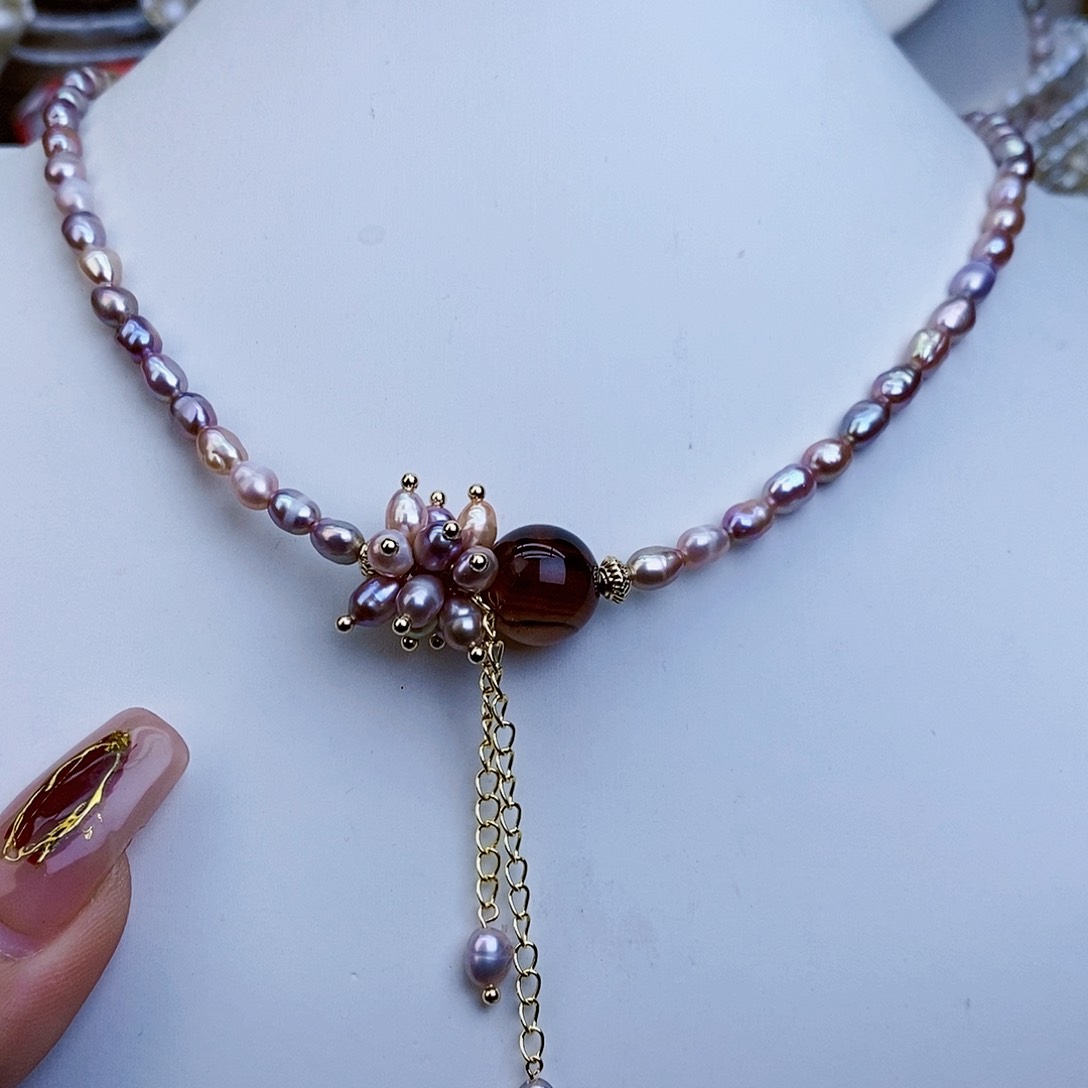 淡水珍珠颈饰银S925镶嵌