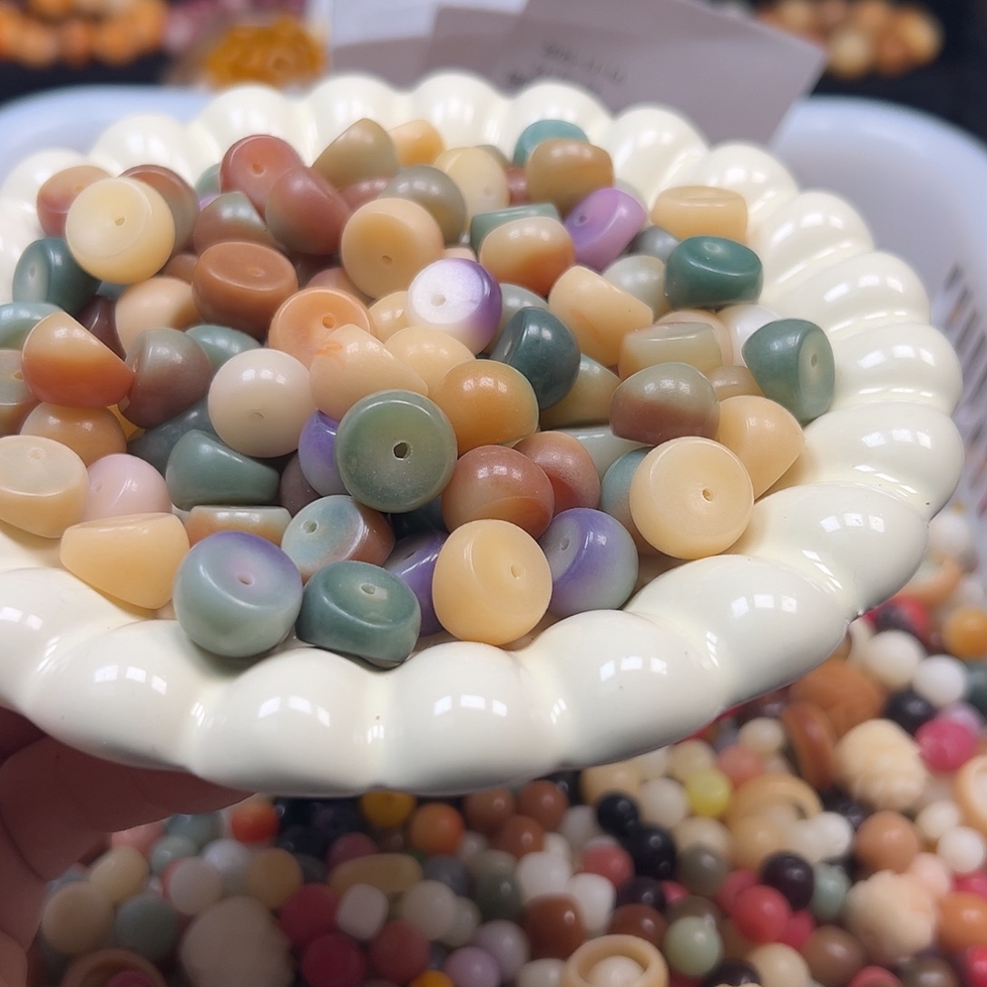 菩提根/象牙果手串微瑕15左右敦煌混蒜瓣70颗