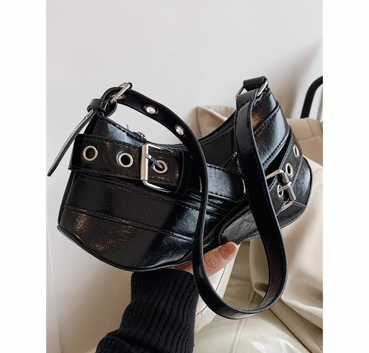 时尚小众腋下包单肩腋下包百搭女士定制月牙包