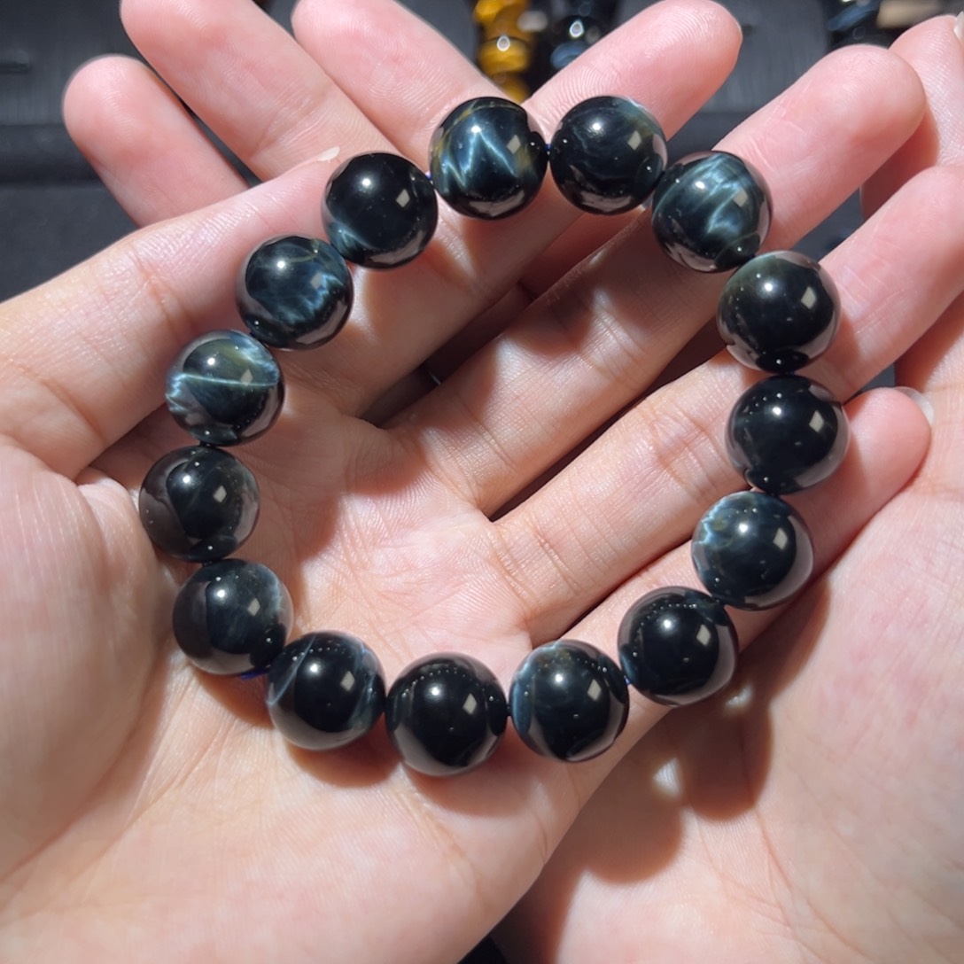 木变石手链未镶嵌刘*一蓝虎14咪幻彩眼