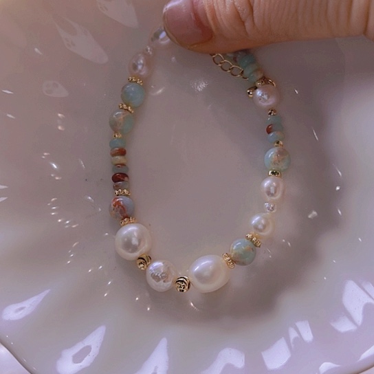 淡水珍珠手绳合金