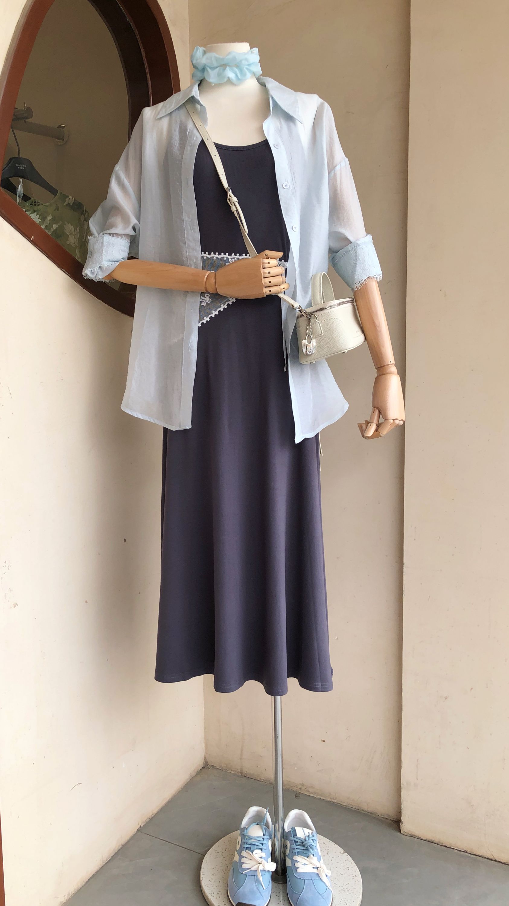 2025韩系衬衣背心裙两件套