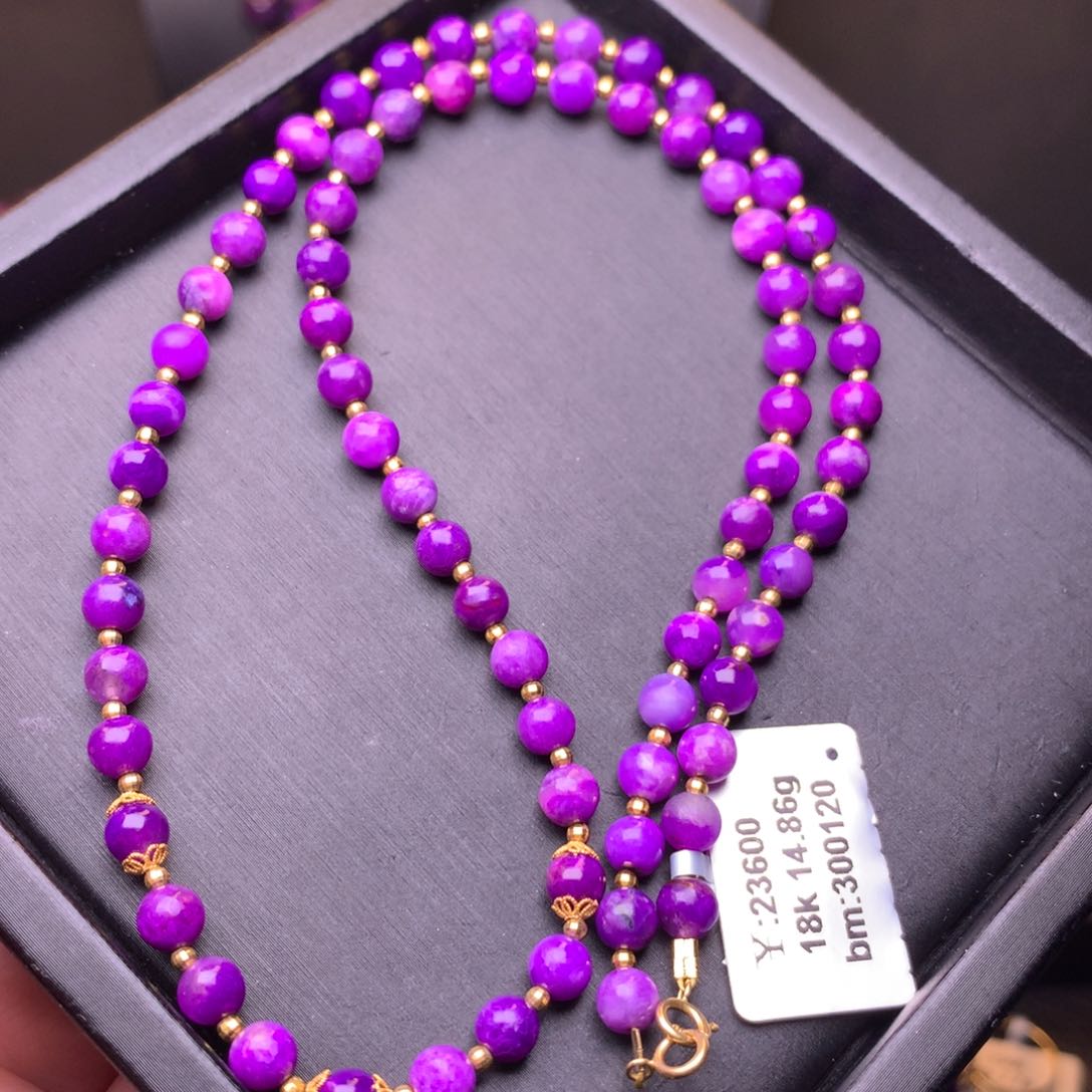 苏纪石（舒俱来）项链18K金镶嵌