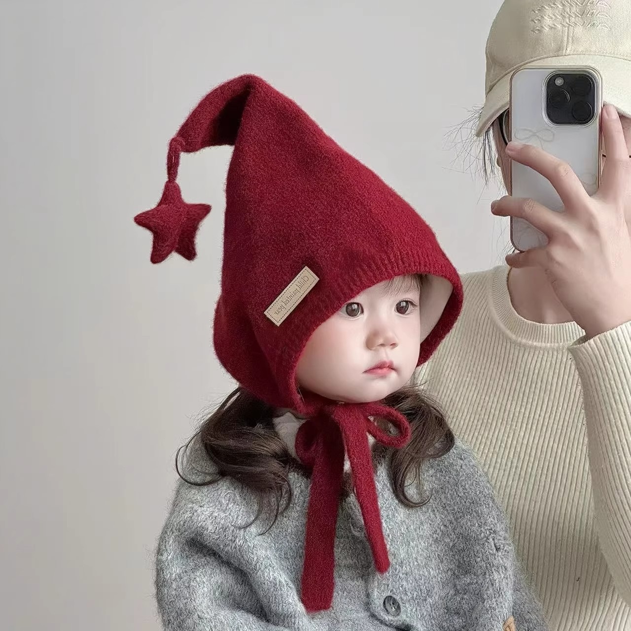 宝宝帽子冬天毛线帽可爱韩版婴幼儿加厚保暖针织护耳帽外出防风帽