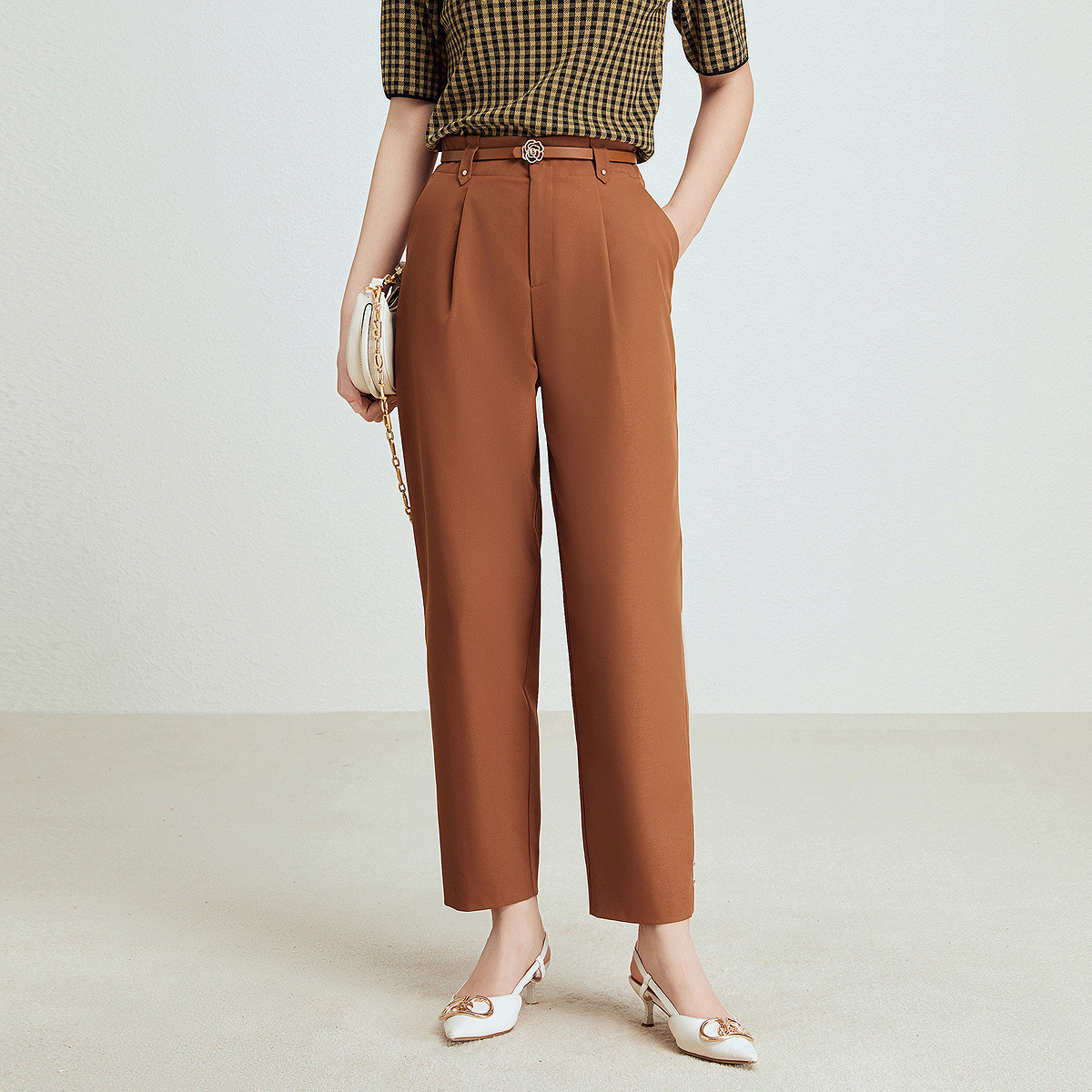 【羊羊专属】2025秋季质感通勤时尚简约气质美拉德休闲裤长裤女