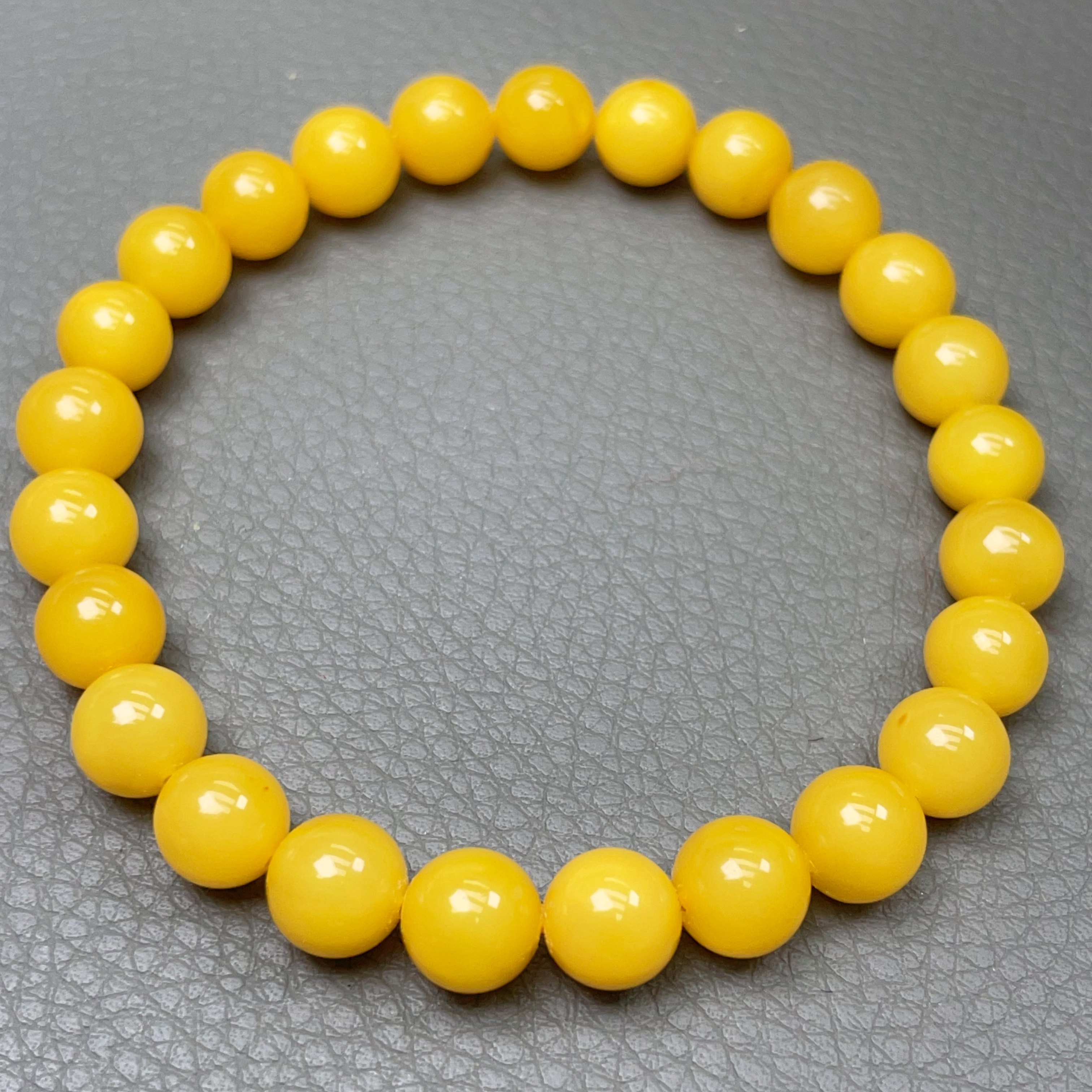 鸡油黄满蜡8➕蜜蜡手串（093号）