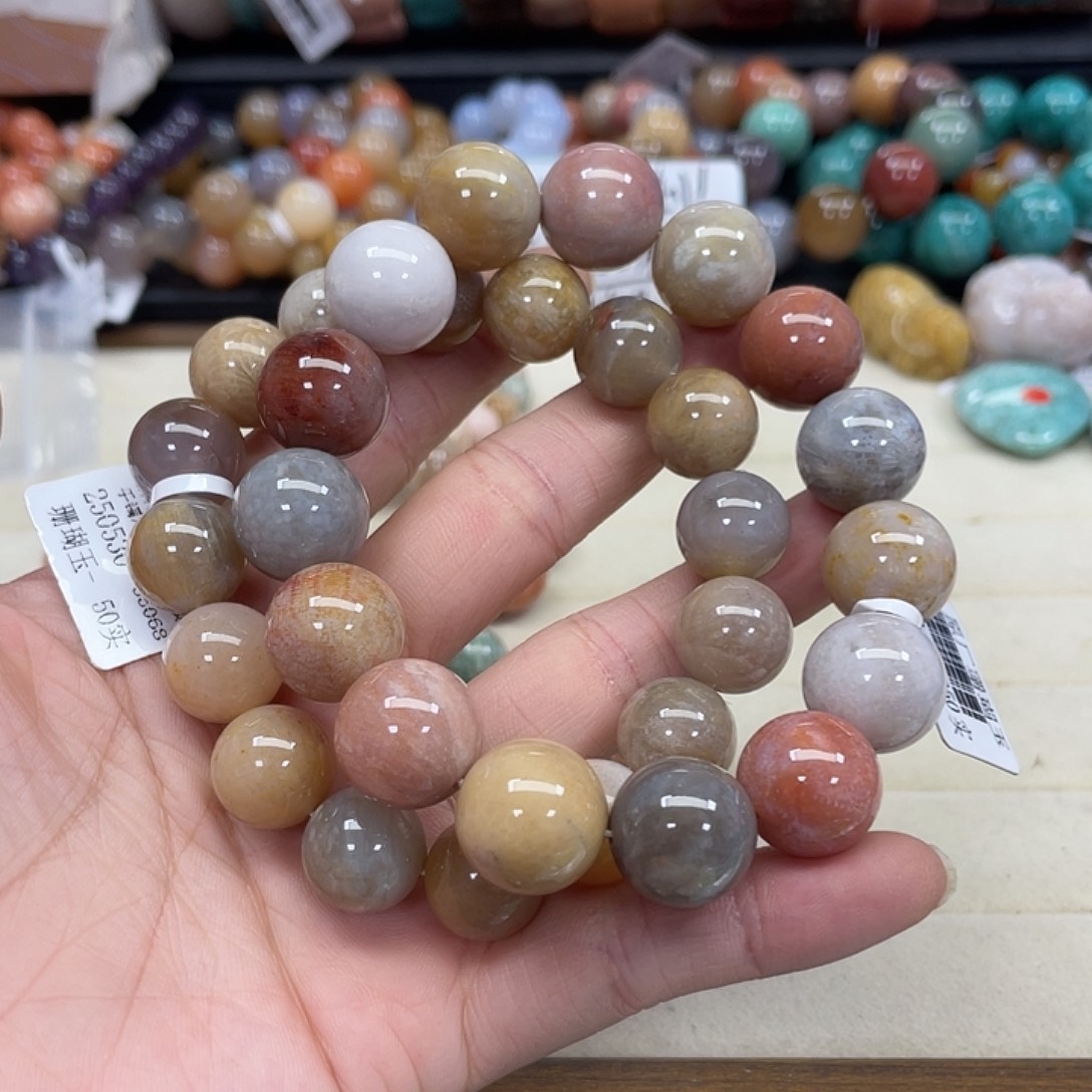 未镶嵌手串硅化珊瑚（珊瑚玉）彩*651